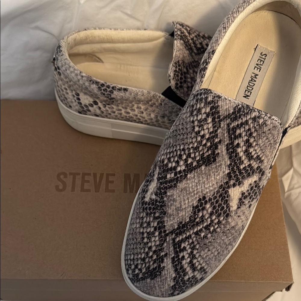 Steve Madden Snake Print Slip-On Sneakers